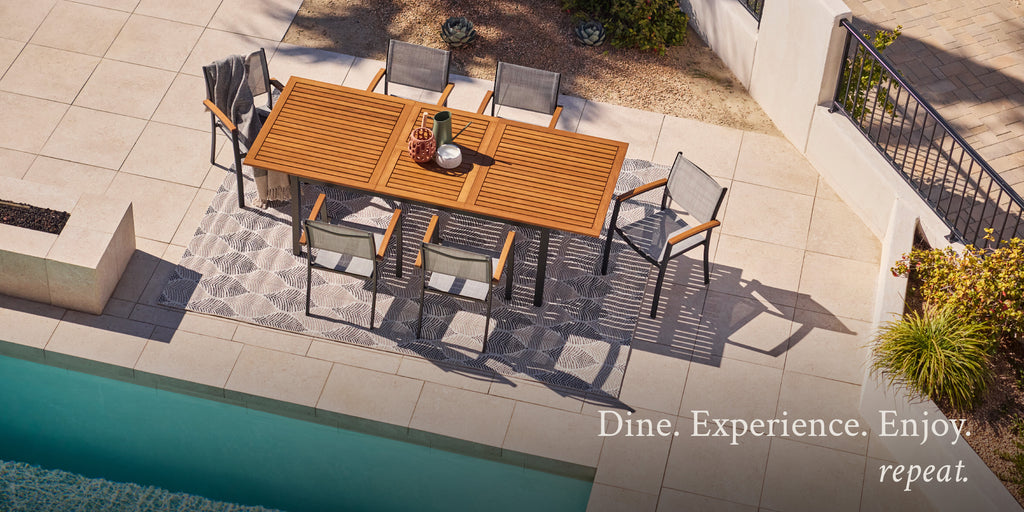 Dine, experience, enjoy. Image of outdoor dining area - shop outdoor
