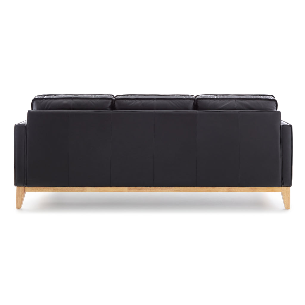 acadia leather sofa black