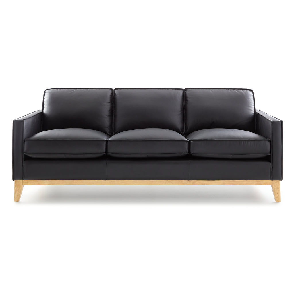 acadia leather sofa black