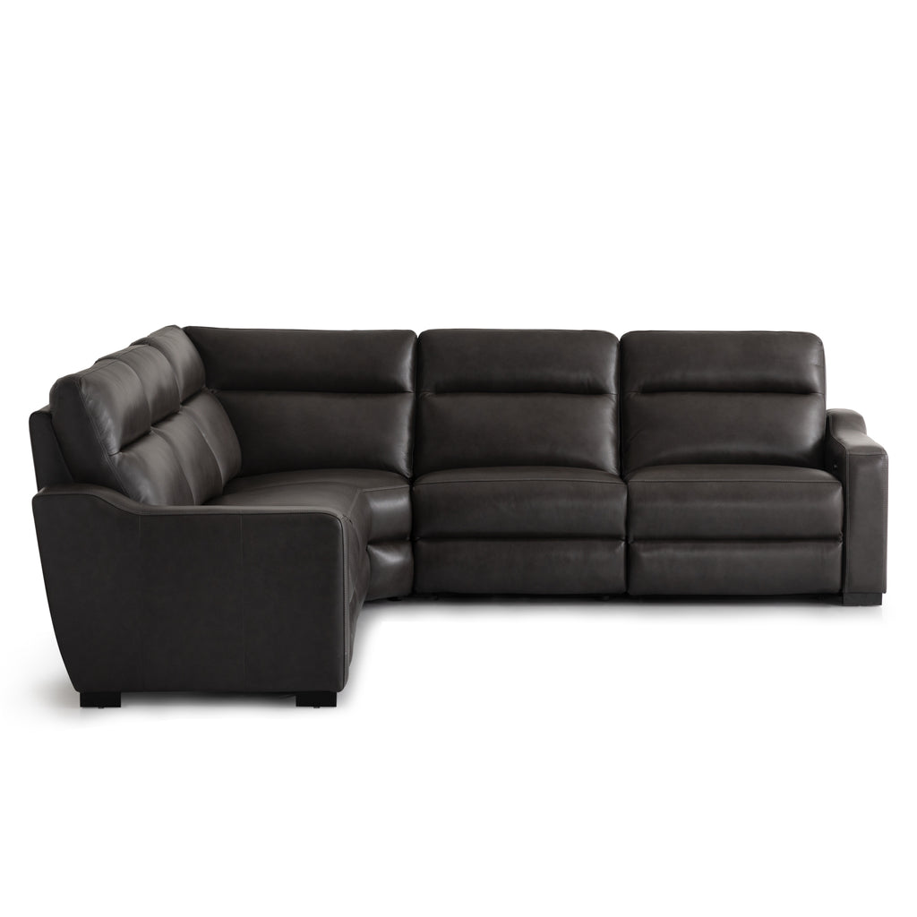 canyon leather sectional charcoal