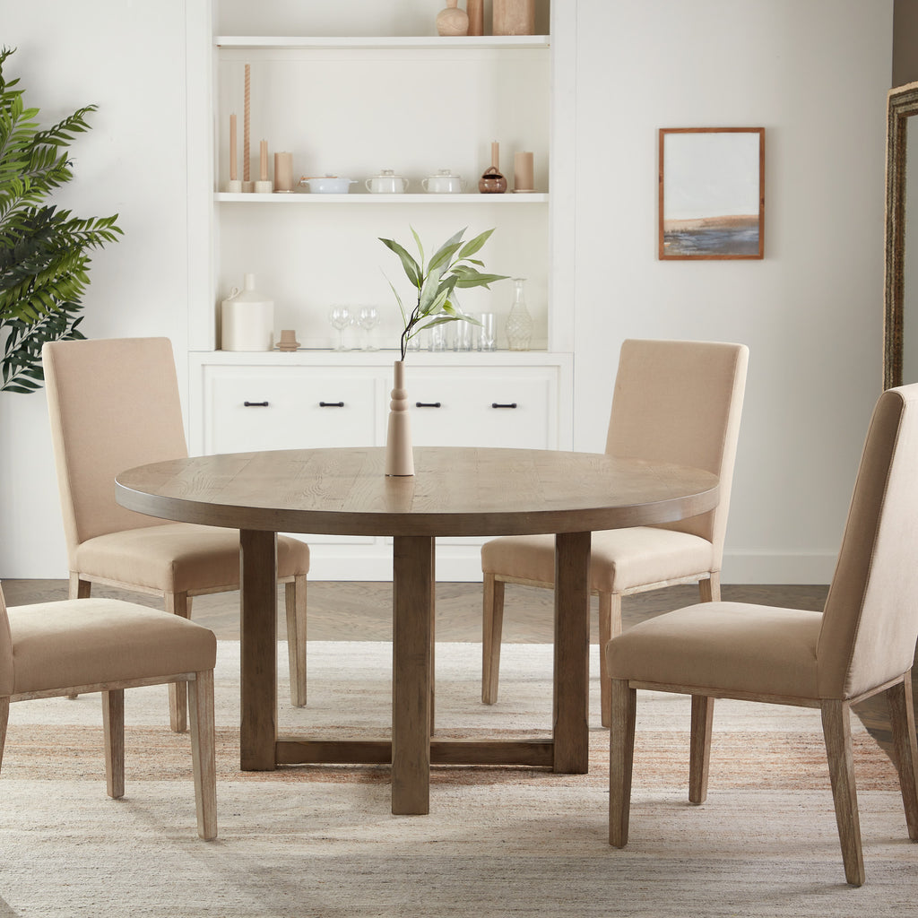 carson round dining table grey oak