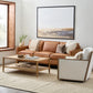 acadia leather sofa tan