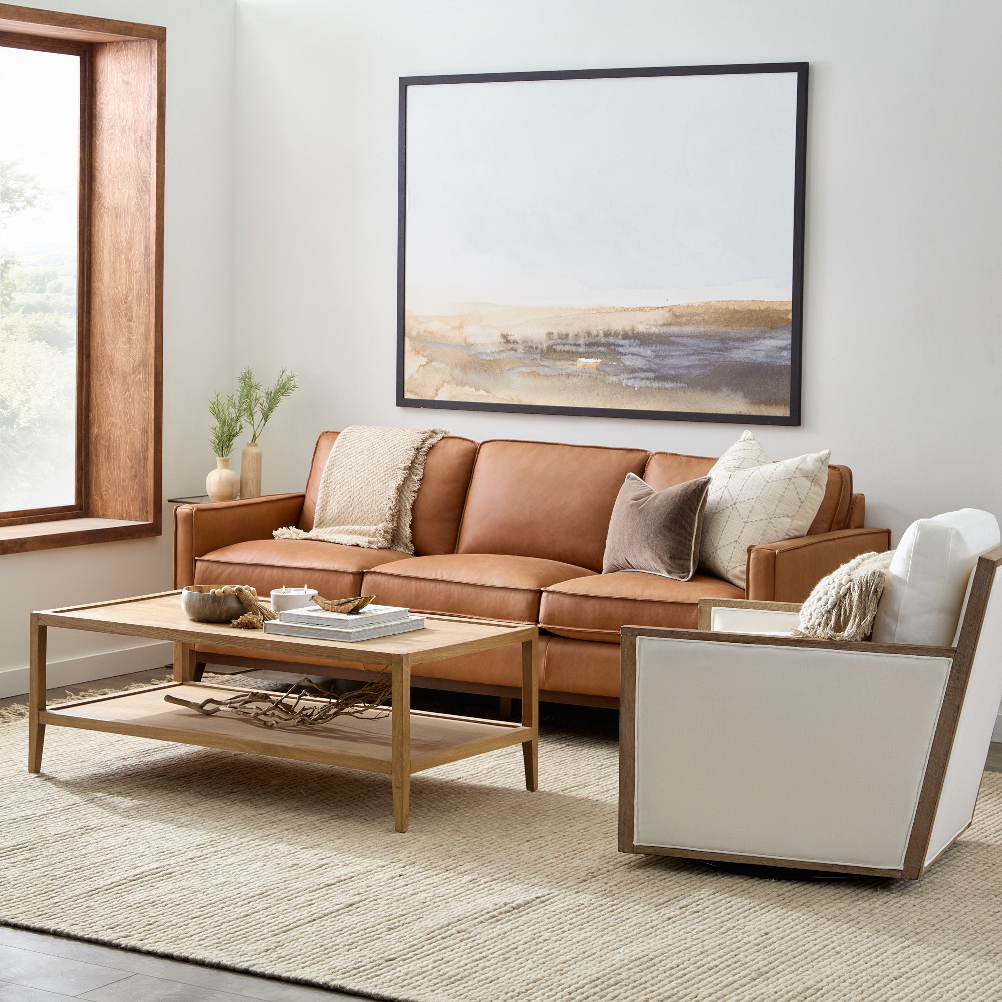 Acadia Leather Sofa Downeast Home