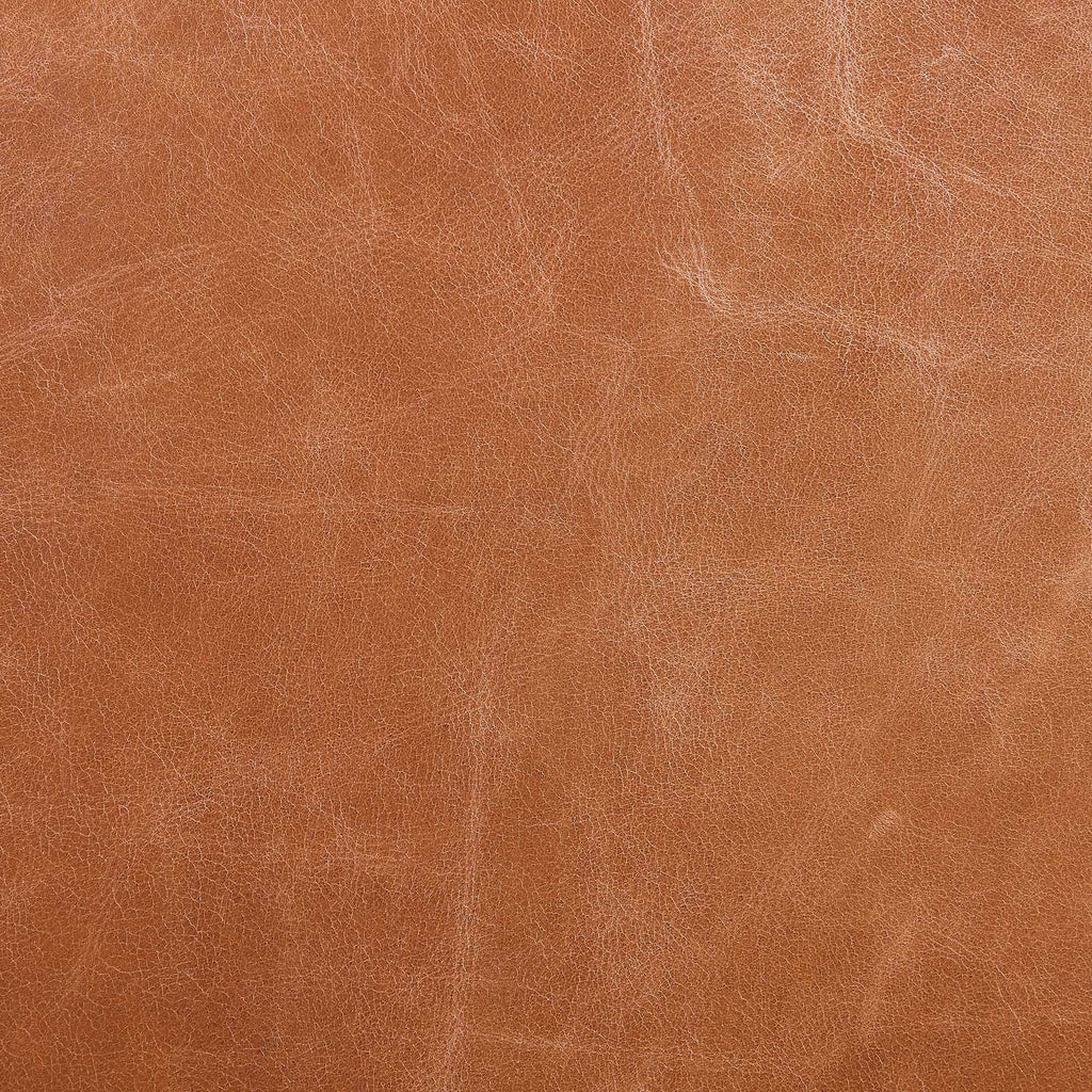 acadia leather ottoman vintage tan