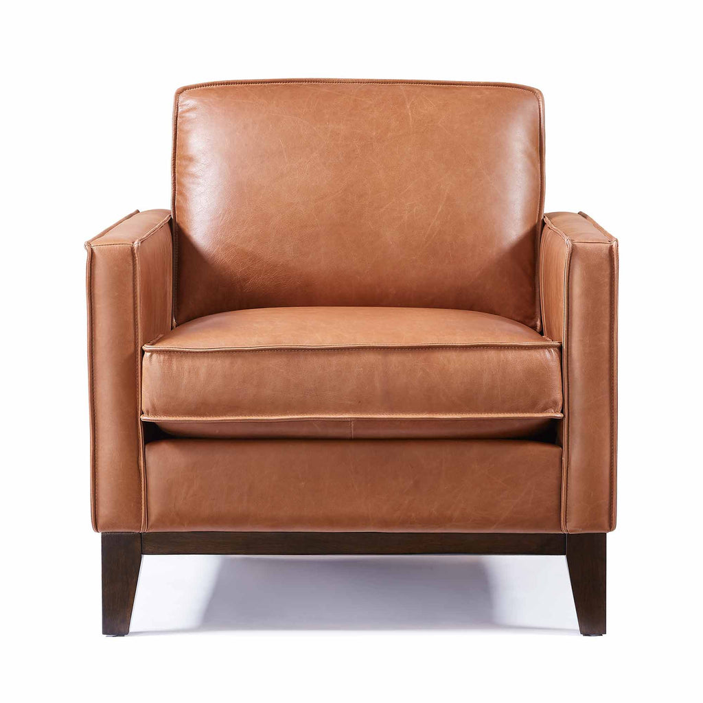acadia leather chair vintage tan